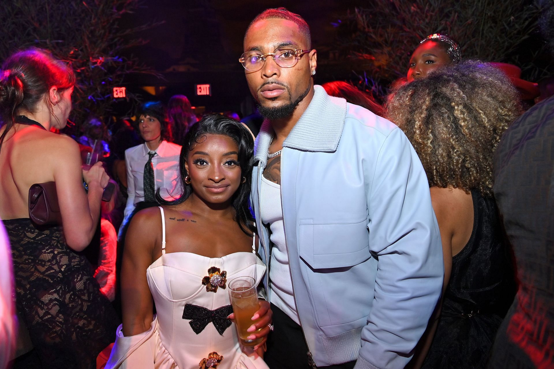 Biles and Owens at Raising Cane's After Met Gala Lounge Serving Late-Night Chicken Fingers At Casa Cipriani In New York - (Source: Getty)